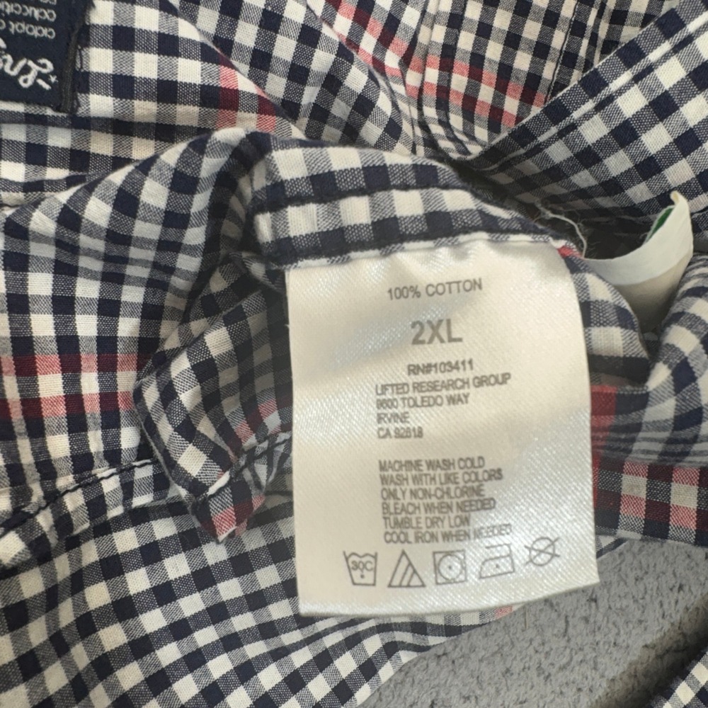 LRG Lifted Research Group Shirt Mens 2XL Navy Red Plaid Streetwear Retro Rare - Picture 5 of 9